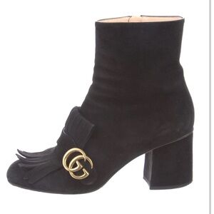 Gucci Double G Logo Suede Boots